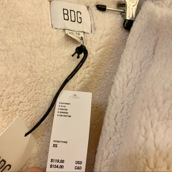 Rose Pink Fleece Lined Wide Collar Puffer Coat Jacket - Picture 8 of 8